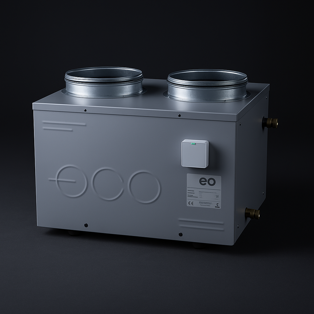 Produktbild einer kompakten Monoblock Wärmepumpe für den privaten Gebrauch